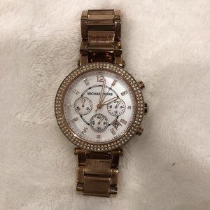 Michael Kors rose gold acetate watch